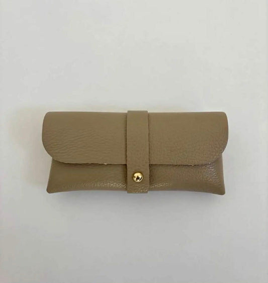 Wauw: Zonnebriltasje leder - taupe