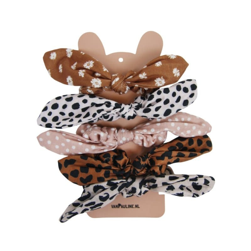 Van Pauline scrunchies dots & daisies (per 5)