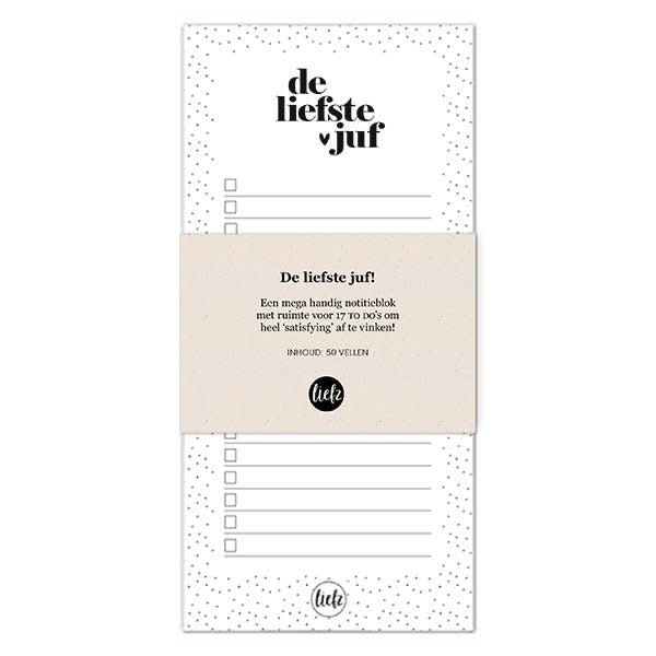 Liefz: Notitieblok | de liefste juf