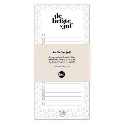 Liefz: Notitieblok | de liefste juf