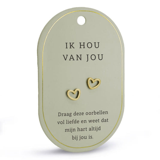 Miko: Oorbellen - Goud - I love you