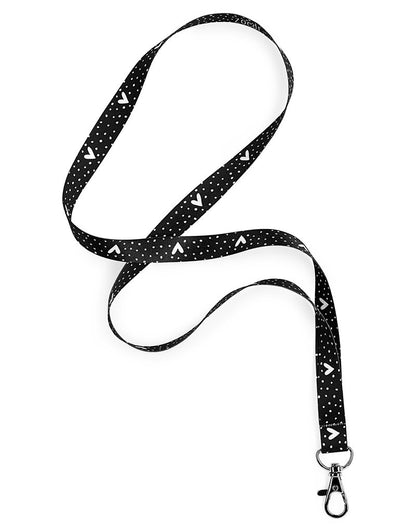 zoedt Keycord/sleutelhanger zwarte dots en hartjes patroon