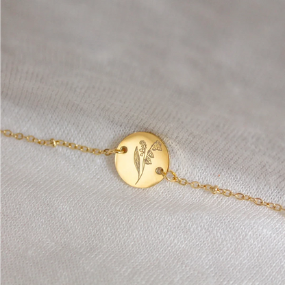 Gouden geboortebloem armband • een persoonlijk cadeau met betekenis