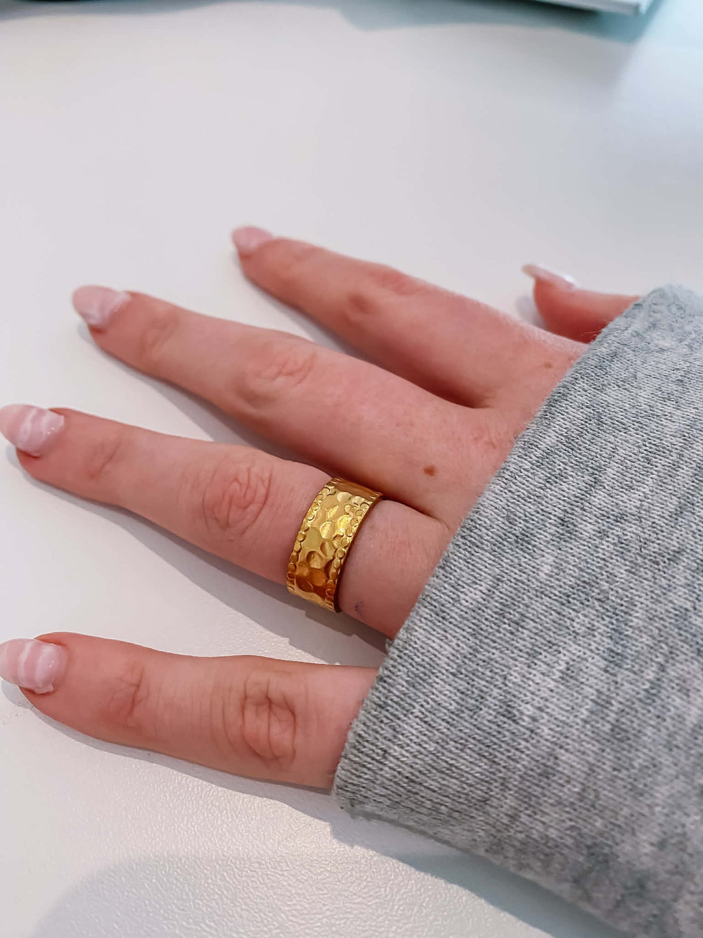 Verstelbare ring in roestvrij staal - Geblutst