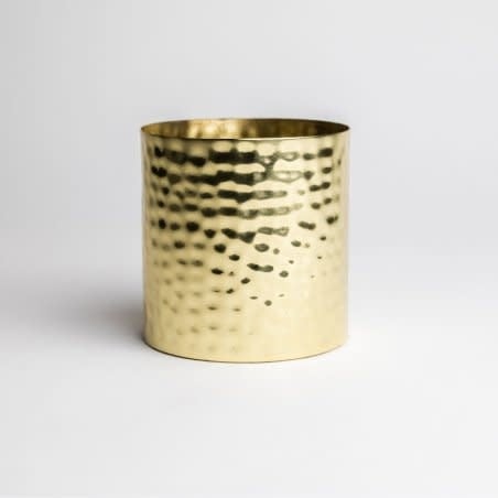Stationery & gift Kaars in goud gehamerd blik/medium