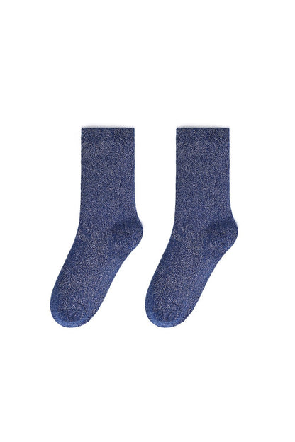 Yehwang: set van 3 paar glitter sokken - paars