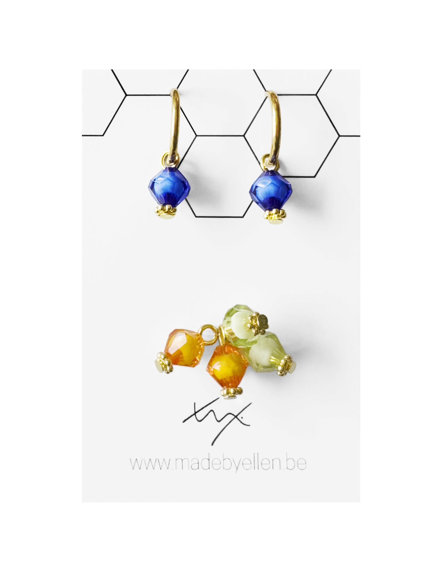 Made by Ellen: oorbellen - Creolen 3-in-1 strass