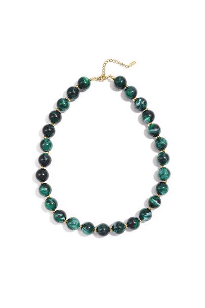 Kralenketting met goude kraaltjes 13.5mm