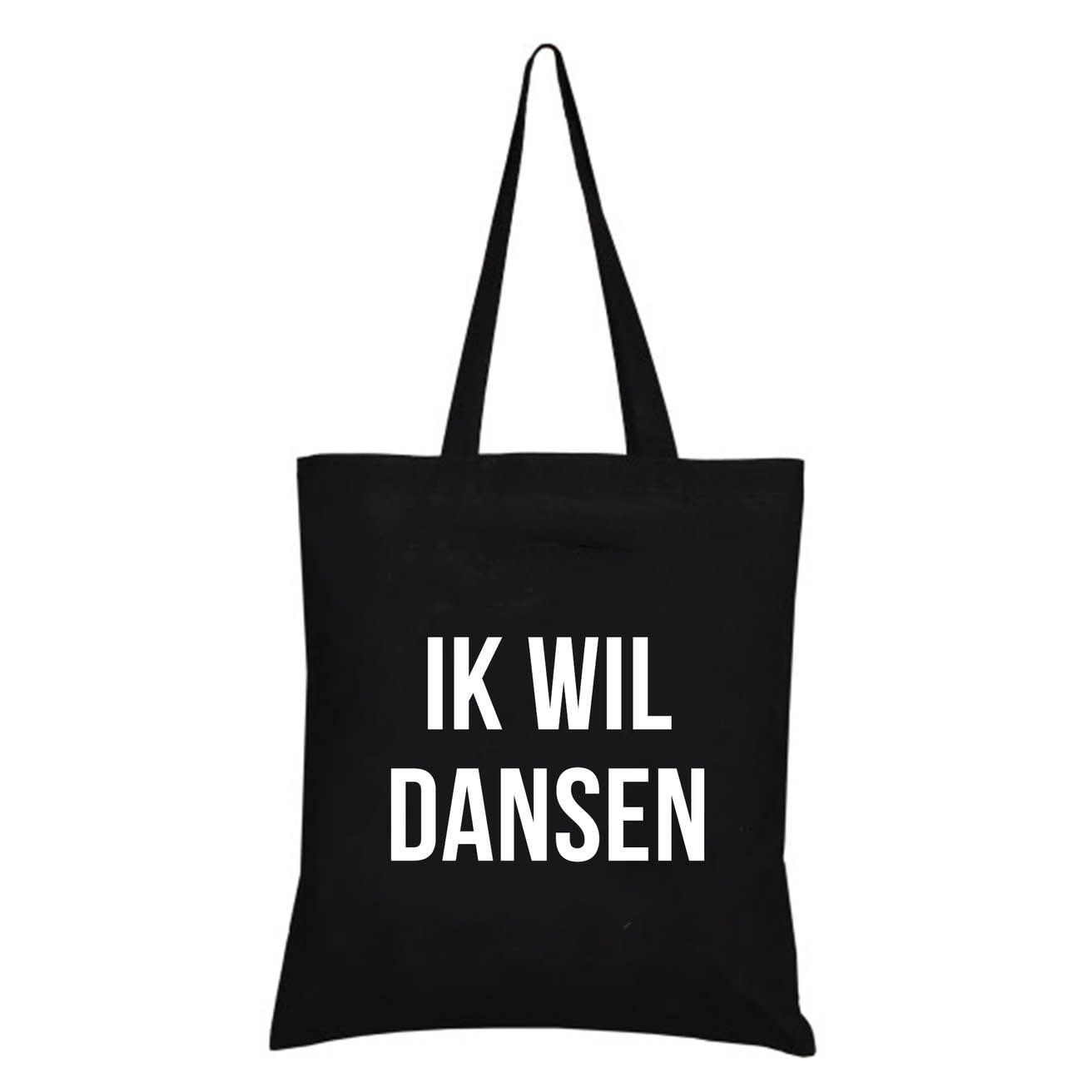 Karen François:  totebag - IK WIL DANSEN - zwart
