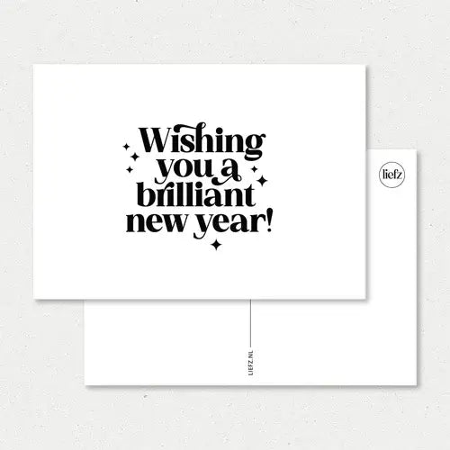 Liefz: kaart a6 - Wishing you a brilliant new year