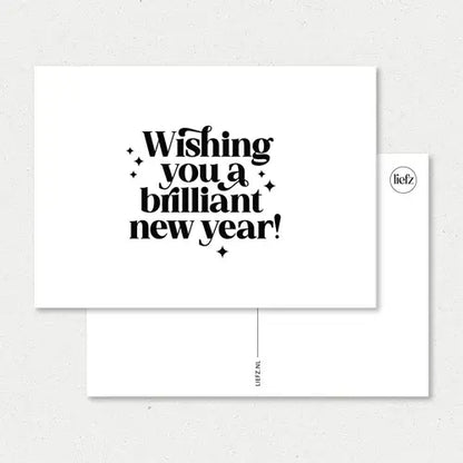 Liefz: kaart a6 - Wishing you a brilliant new year