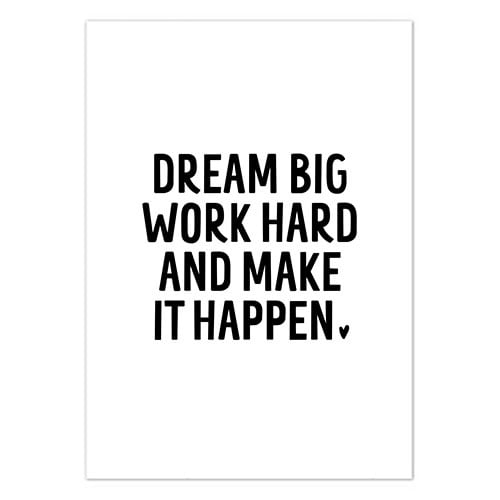 Liefz: kaart a6 - Dream big work hard and make it happen
