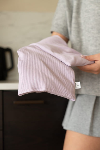 Janneke's warmtesjaal: fijne rib lila