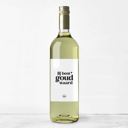 Liefz: Fles etiket | Jij bent goud waard