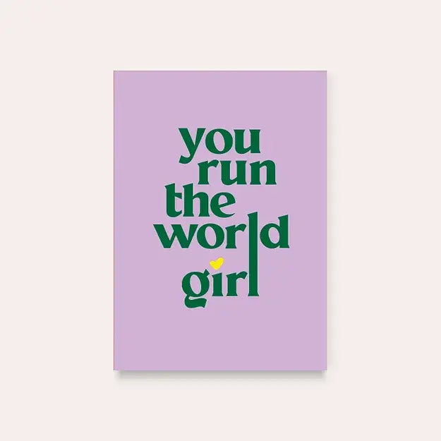Dequ: kaart a6 - You run the world girl