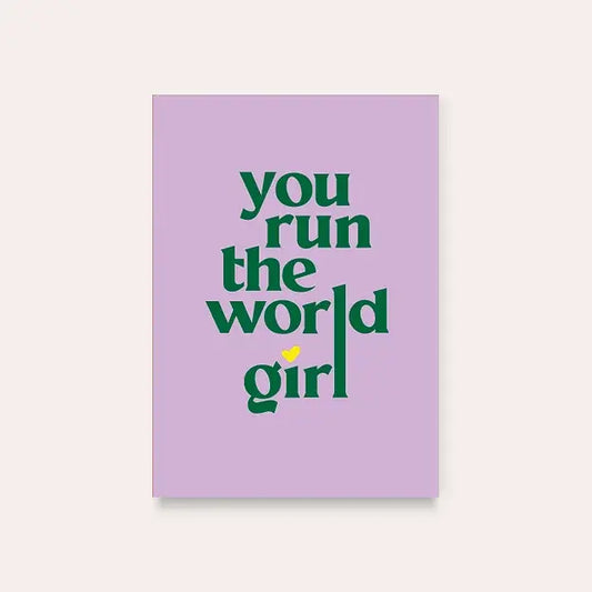 Dequ: kaart a6 - You run the world girl
