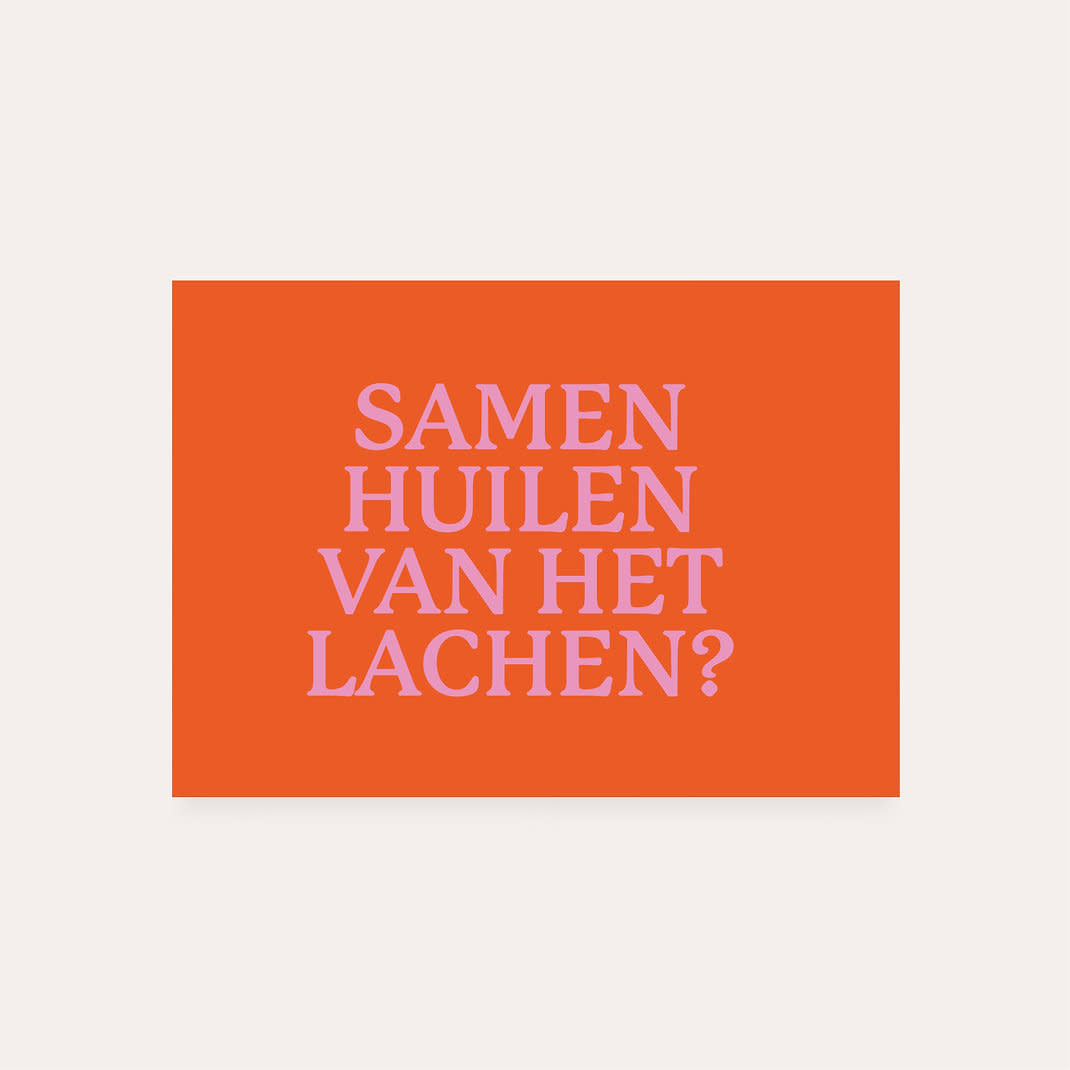 Dequ: kaart a6 - Samen huilen van het lachen?