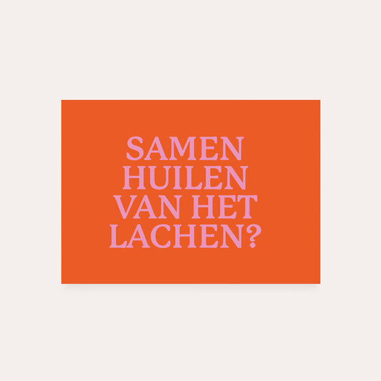 Dequ: kaart a6 - Samen huilen van het lachen?