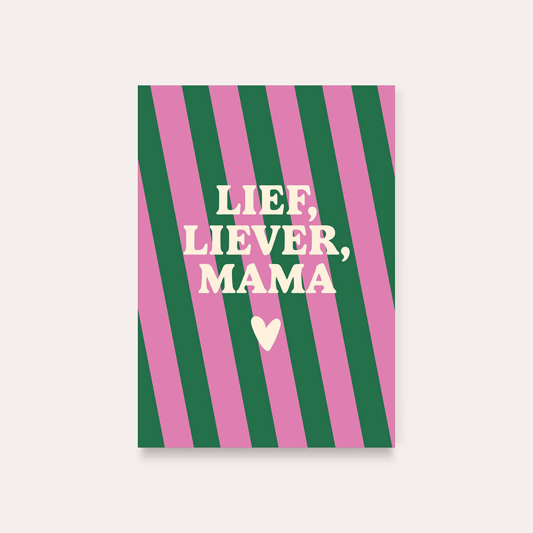 Dequ: kaart a6 - lief, liever, mama
