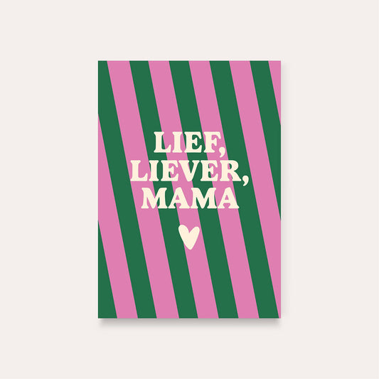 Dequ: kaart a6 - lief, liever, mama