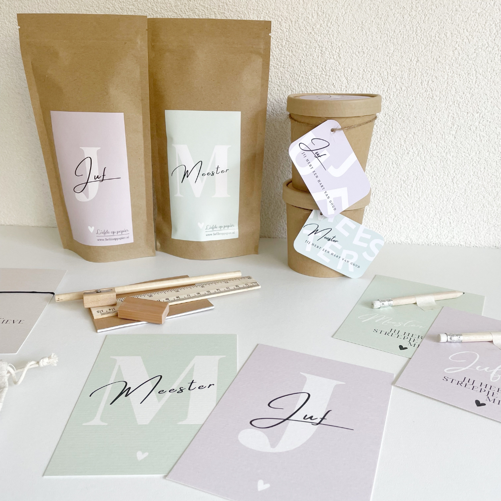 Liefde op papier: Kadoset| Juf