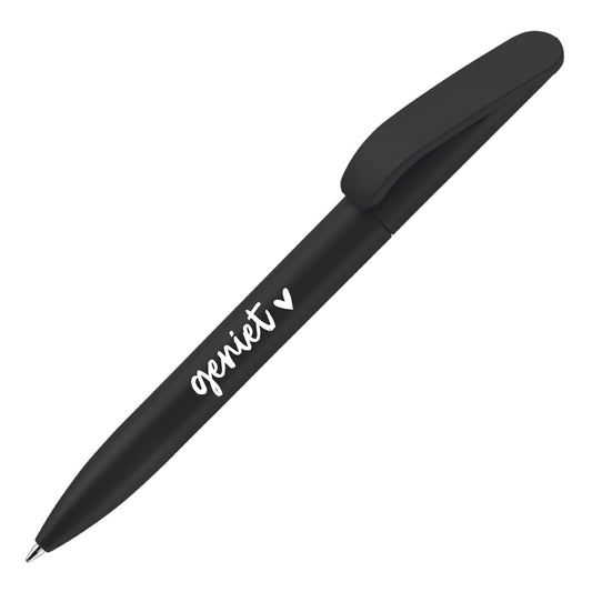 Zwarte pen met tekst 'Geniet'