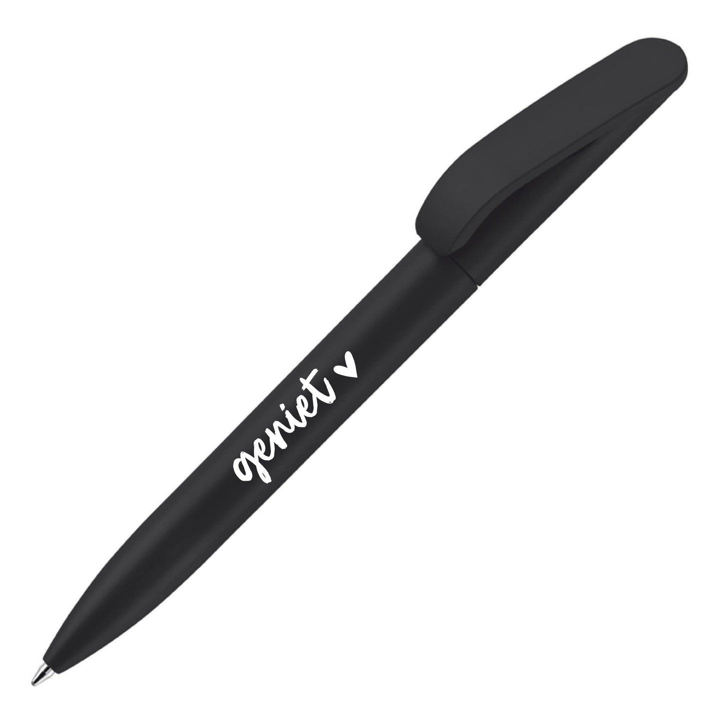 Zwarte pen met tekst 'Geniet'