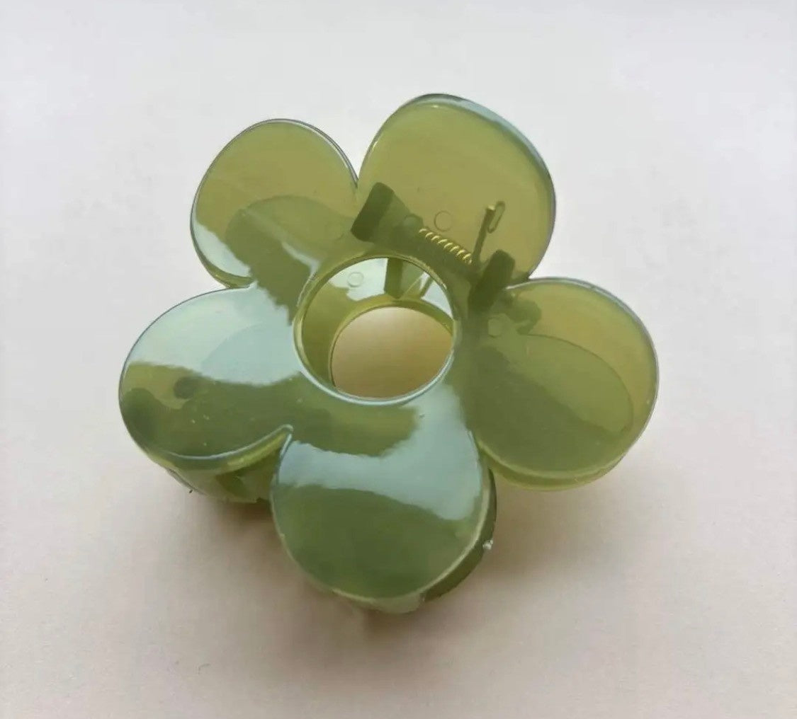 Wauw: Haarclip bloem - groen