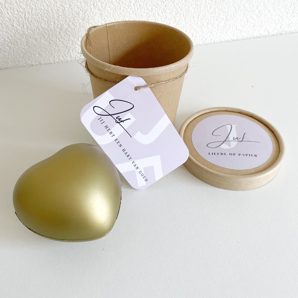 Liefde op papier: Gouden hart kado| Juf