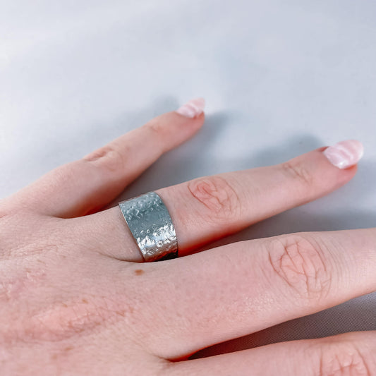 Verstelbare ring in roestvrij staal - zilver