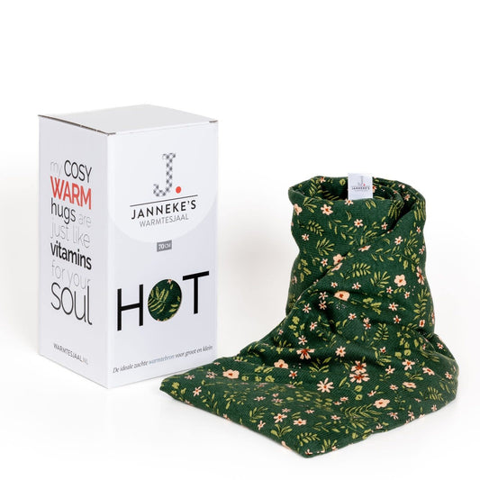 Warmtesjaal rib flower green