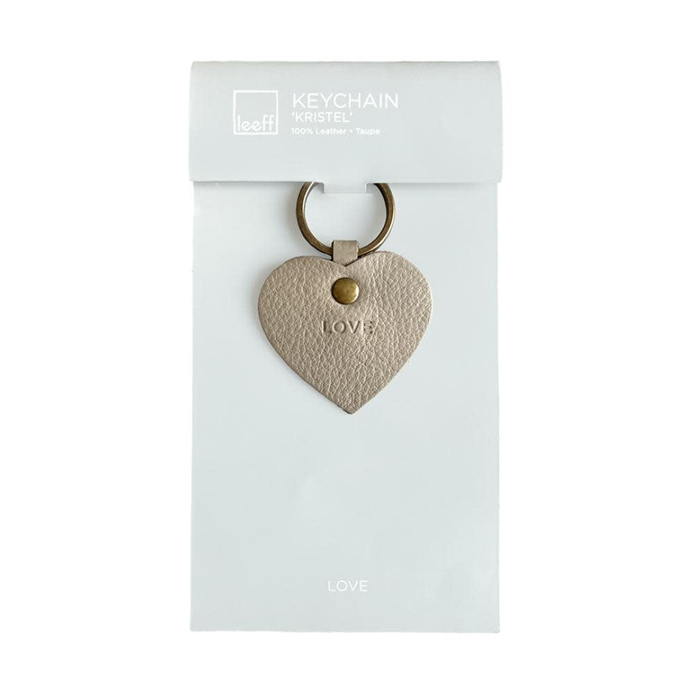 Leeff: Sleutelhanger Kristel taupe - love