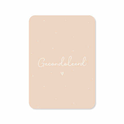 Kaartjes van Maaike: Kaartje a6 - Gecondoleerd (beige)