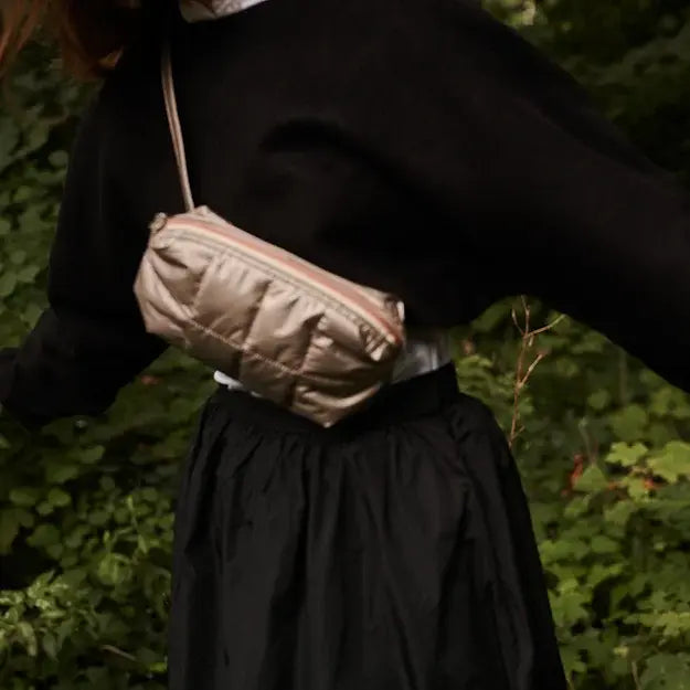 Tinne +Mia: Cilou • puffy belt bag • greige gold nylon
