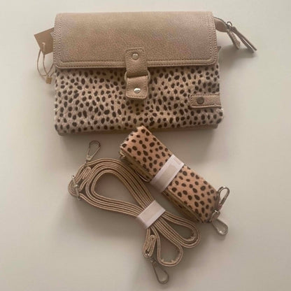 Handtas - schoudertasje Bremen - Taupe dot