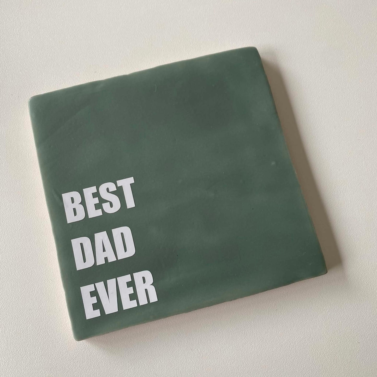 Labelgeluk: Tegel | best dad ever | 13x13cm
