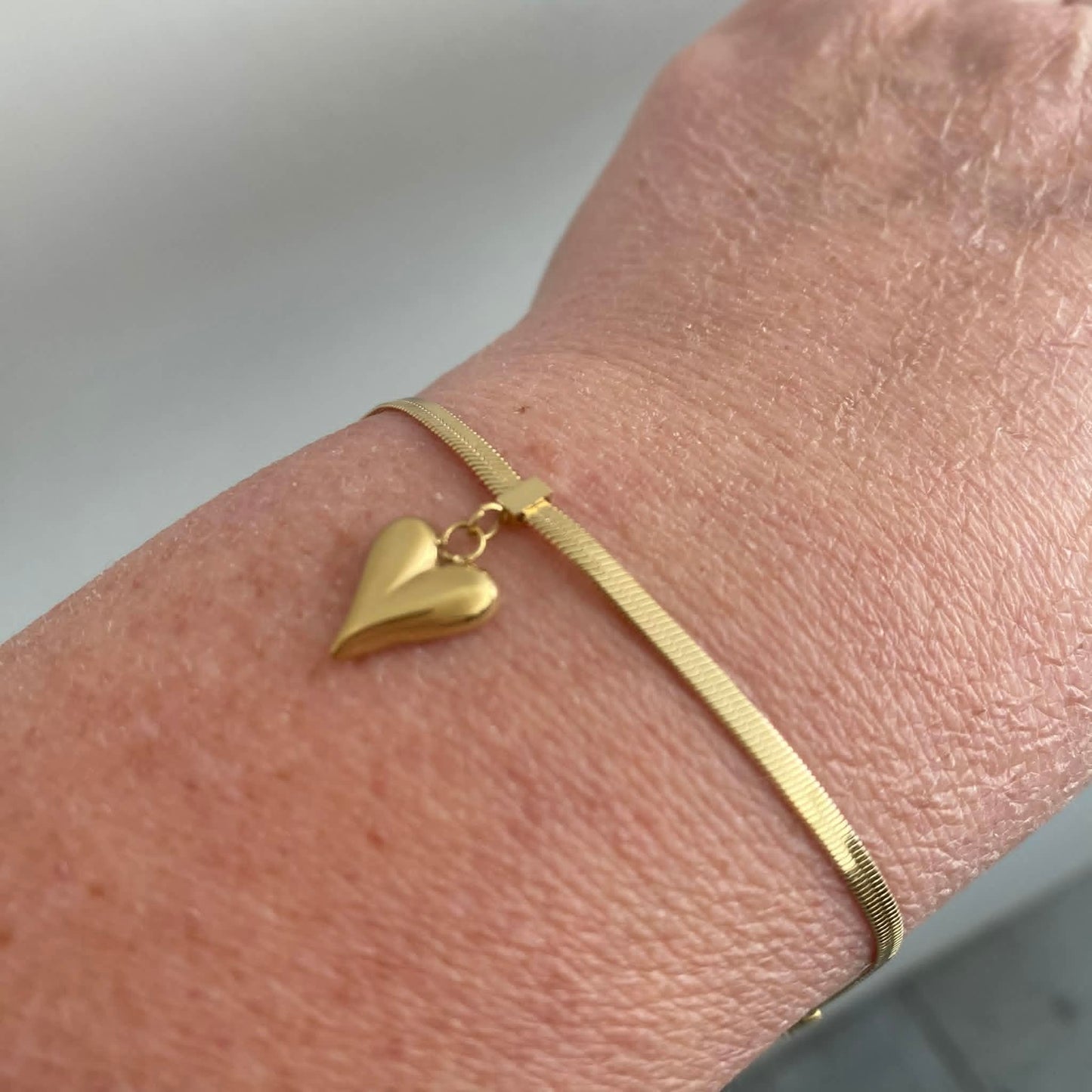 Wauw: armbandje goud in stainless steel - hart