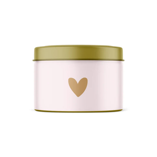 Stationery & gift: Geurkaars in blik | roze & hartje