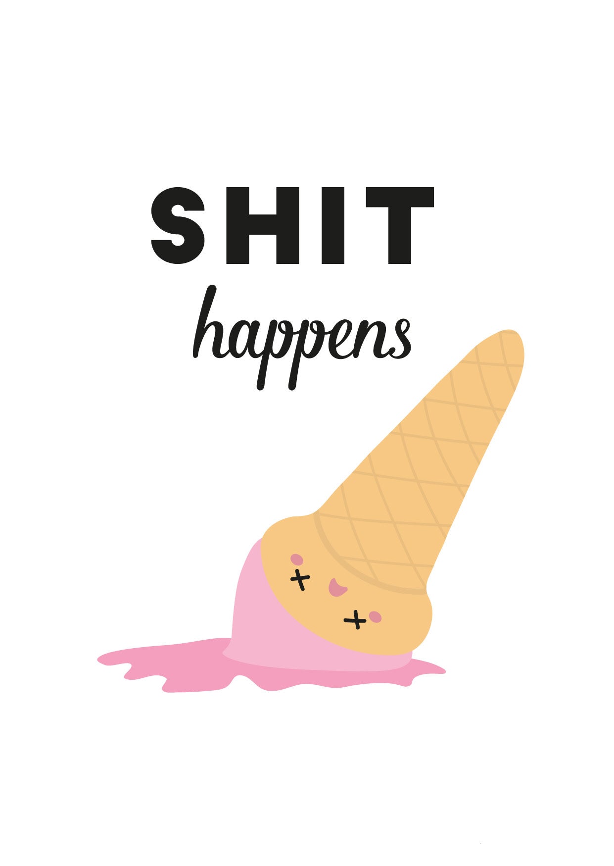 kaart a6 studio inktvis: shit happens