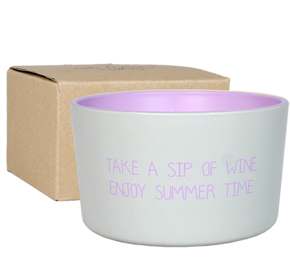 My Flame: Buitenkaars:  take a sipe of wine ... geur: citronnella