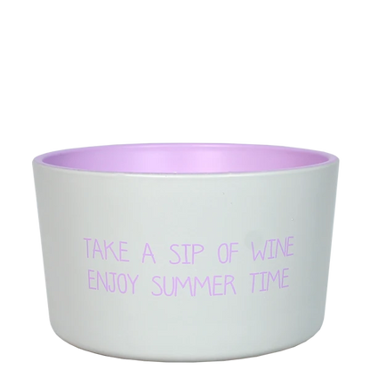 My Flame: Buitenkaars:  take a sipe of wine ... geur: citronnella