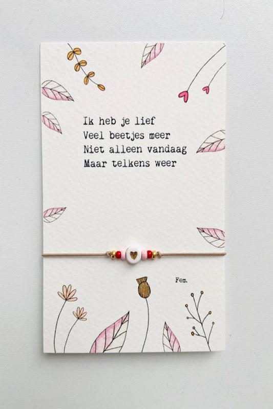 Papierpleziertjes moederdag - armbandplezier - ik heb je lief