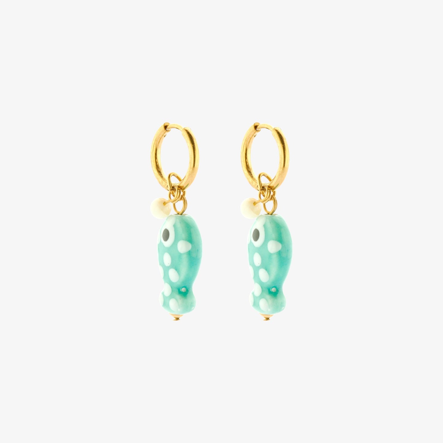 Oorbellen: vissen - turquoise