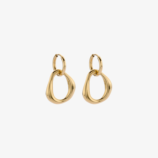 Oorringen met hangende ring - goud
