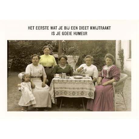 Kartoenfabriek kaart a6 Het eerste wat je bij een dieet kwijtraakt is je goeie humeur
