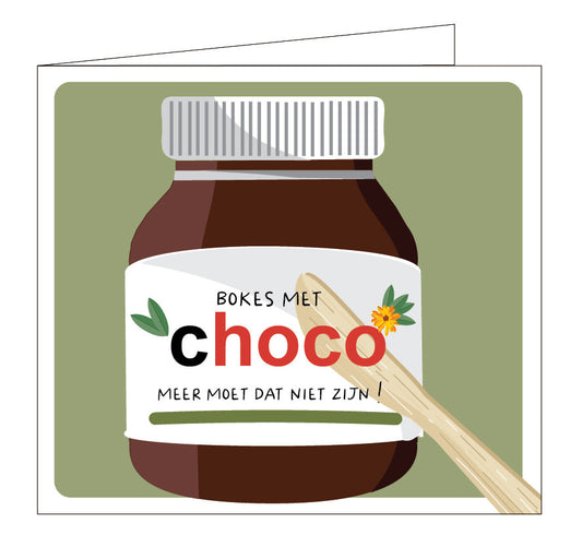 Hil Claesen: kaart - bokes met choco