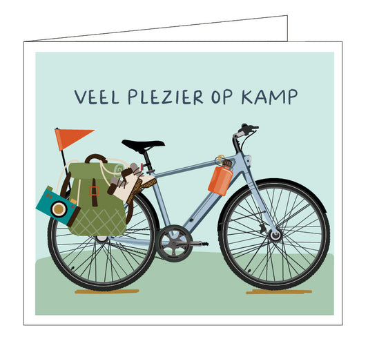 Hil Claesen: kaart - veel plezier op kamp fiets