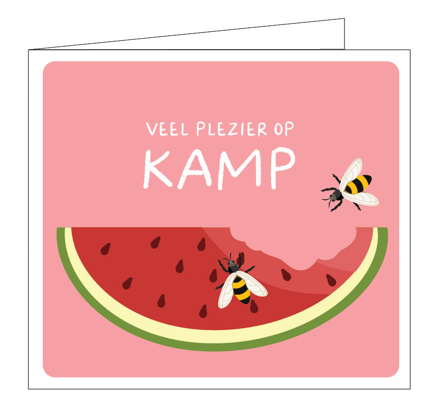 Hil Claesen: kaart - veel plezier op kamp watermeloen