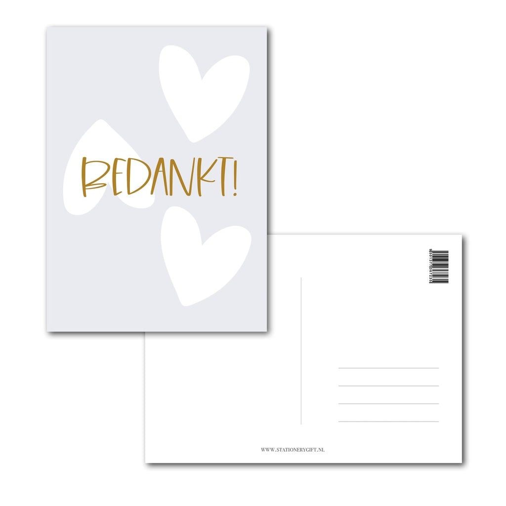 Stationery & gift: kaartje a6 - Bedankt