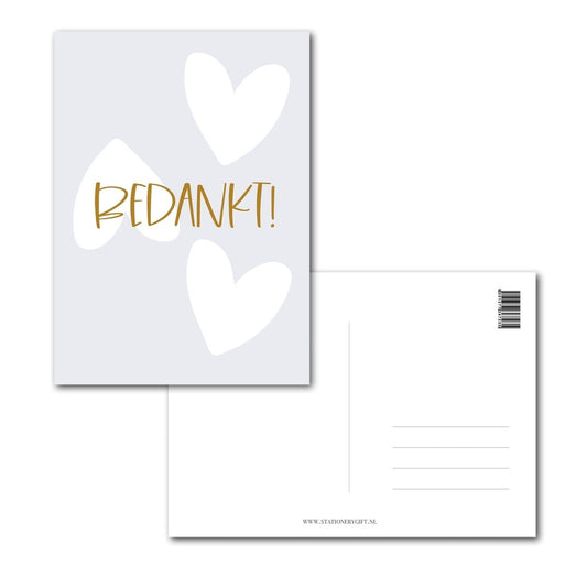 Stationery & gift: kaartje a6 - Bedankt